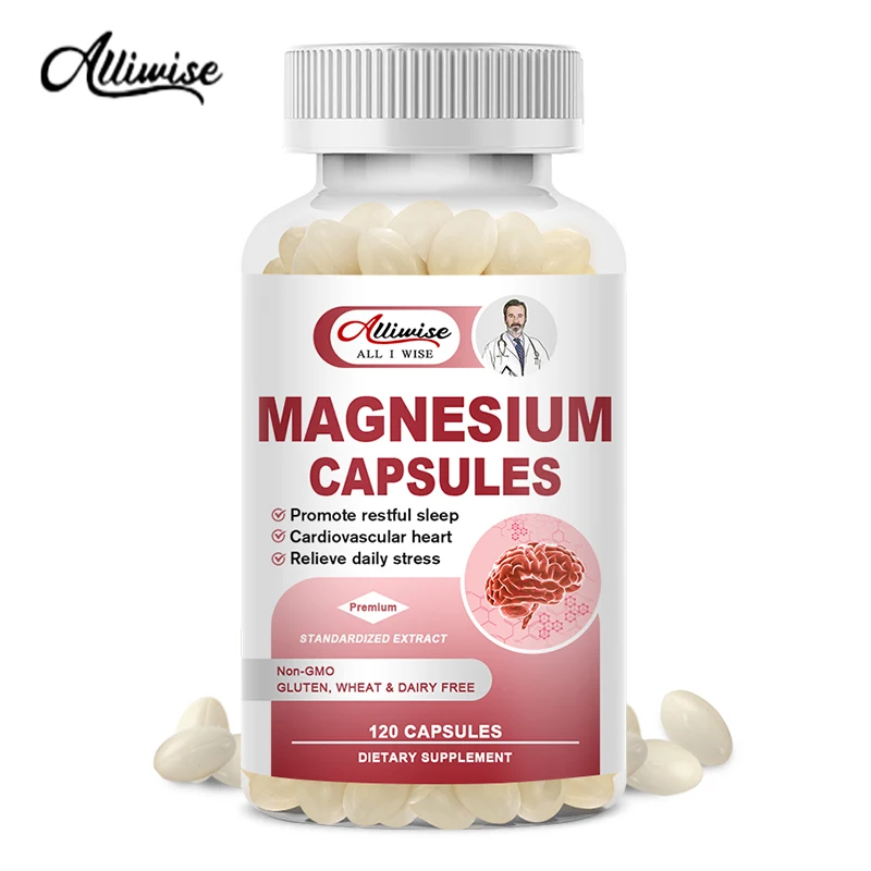 Alliwise Magnesium Zinc Capsule for Support Muscle,Joint,and Heart Health Maximum Absorption Magnesium Glycinate Supplement