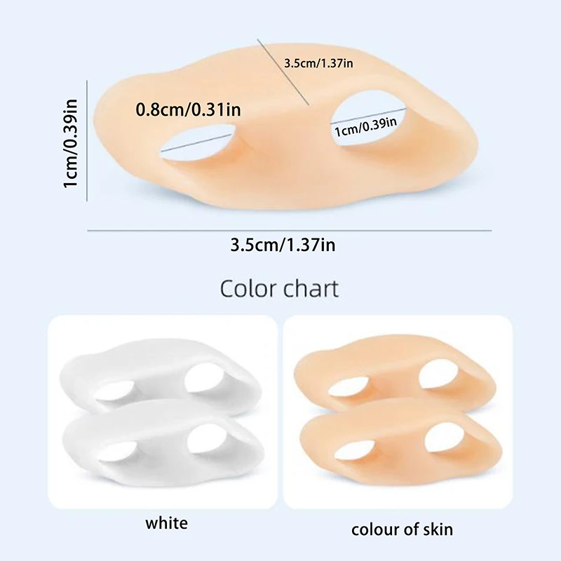 Corretor de silicone para hálux valgo, gel para cuidados com os pés, separador de dedos pequenos, protetor de joanete, pedicure, 1 par