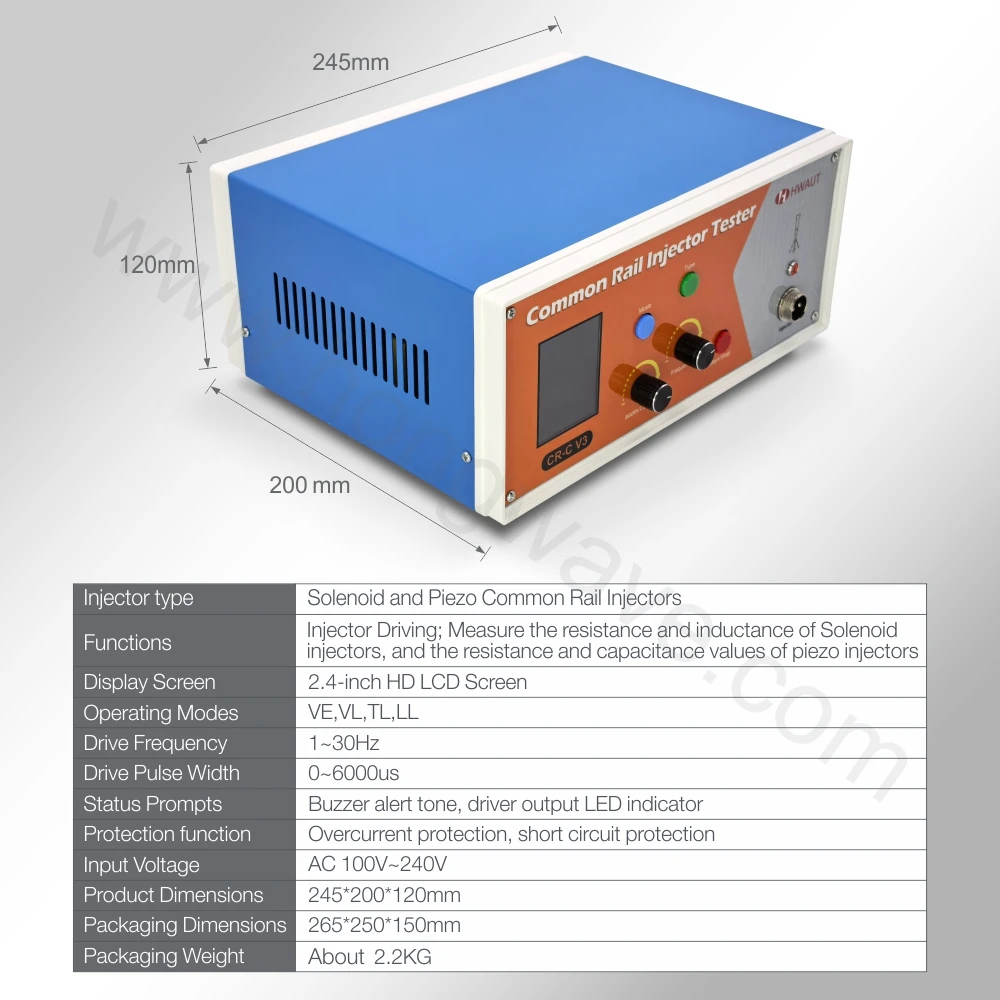 HWAUT CR-C V3 Common Rail Injector Tester for Solenoid & Piezo LCR Resistance Capacitance Test 2.4