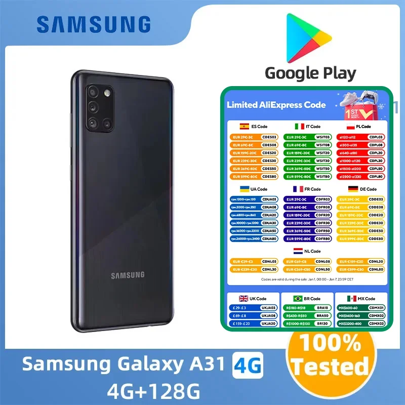 Samsung Galaxy A31 4g Android mobile phone 6.4-inches Screen  Helio P65  48MP Camera Unlocked  good condition Used Phone