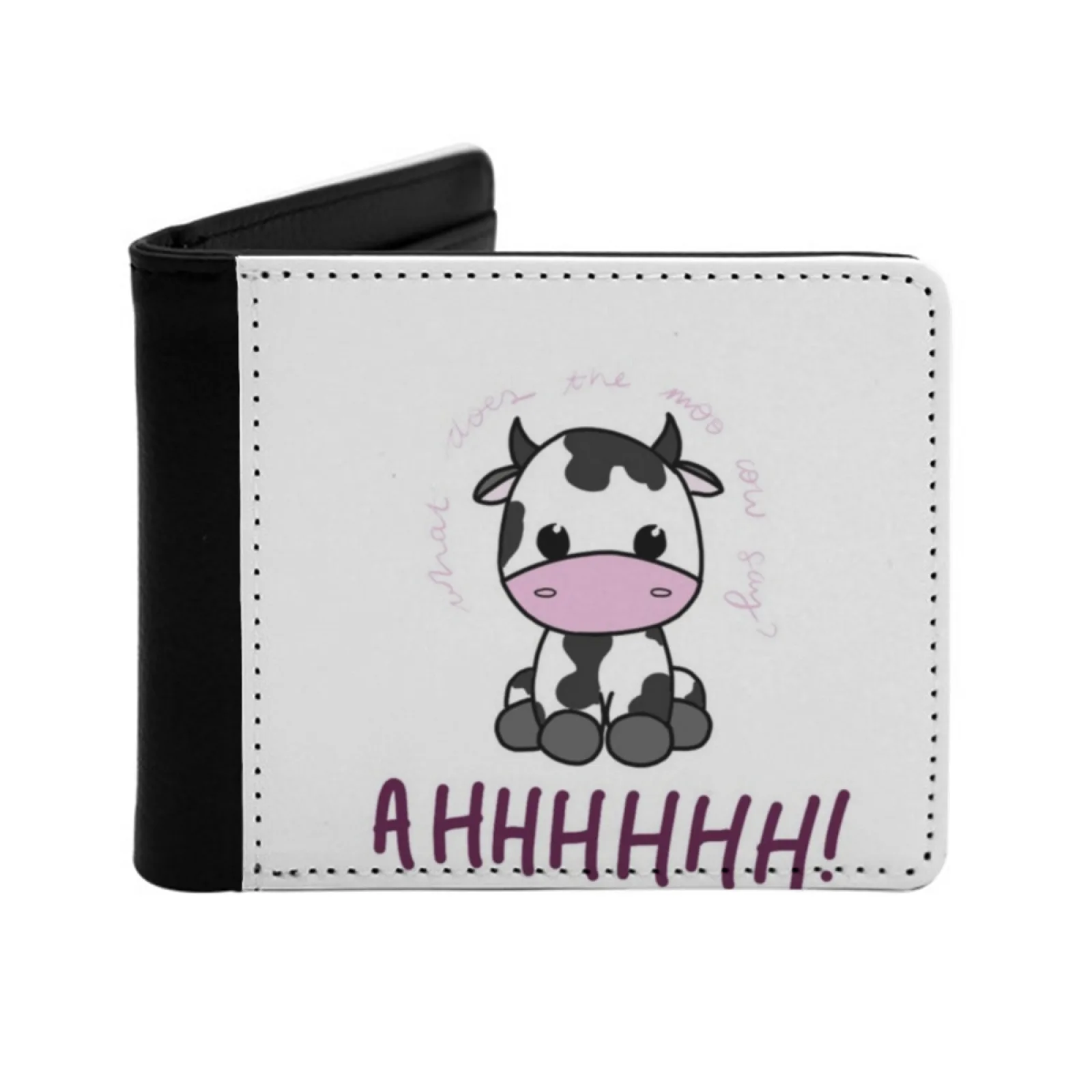 

Stan Cow Quote Мужские кошельки Card Man Короткий кошелек в два сложения Персонализированные кошельки Stan Seb Stan Cytat Cow Розовый Черный