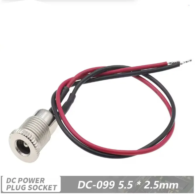 DC099 DC Power Cable 5.5x2.1 5.5x2.5mm10A High Current Metal Female Connector DC Power Socket Plug Wire for CCTV Router