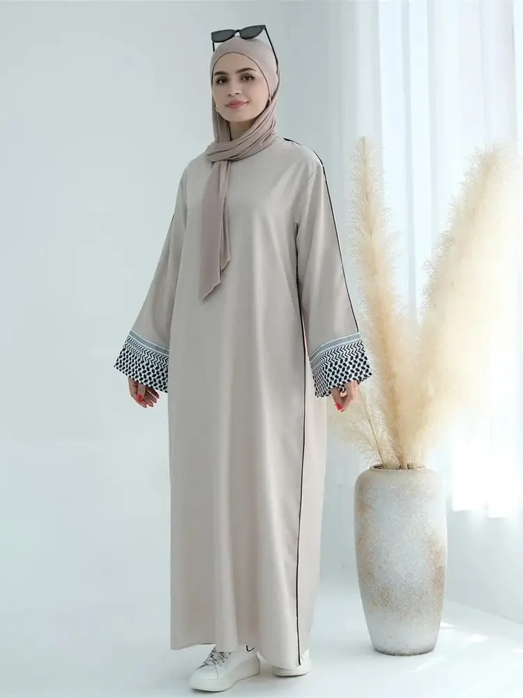 2024 muzułmański islam Kaftan sukienka abaje dla kobiet kaftan Marocain Vestidos szata Musulmane Eid czarny elegancki skromny Abaya dubaj