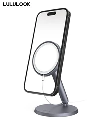 LULULOOK Telefoonstandaard voor MagSafe-oplader Verstelbare aluminium oplaadhouder voor Apple iPhone 17 16 Pro 15 13 14 Pro, 17 Pro Max