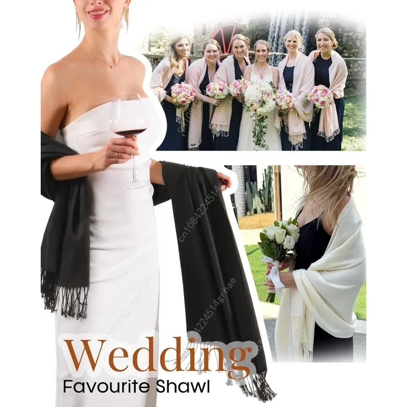 FURTALK شالات الباشمينا ويلتف لفستان السهرة وشاح نسائي هدايا وصيفة العروس أوشحة شتوية #4