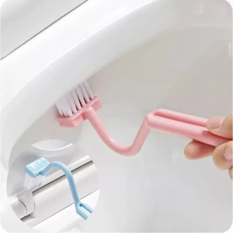 Brosse de toilette en forme de S pour petits livres pour enfants, sans coins de fréquence, manche long