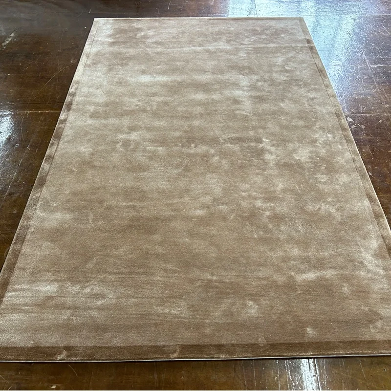 

Grey Gold Wool Silk Carpet Rug Living Room Bed Room Custom logo Carpet