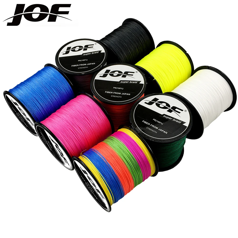 JOF 8 Strands PE Fishing Line 1.0#/3.0#/8.0# High Quality Casting Far Carp Fishing Tackle 100m 18-78 LB Baitcasiting Line