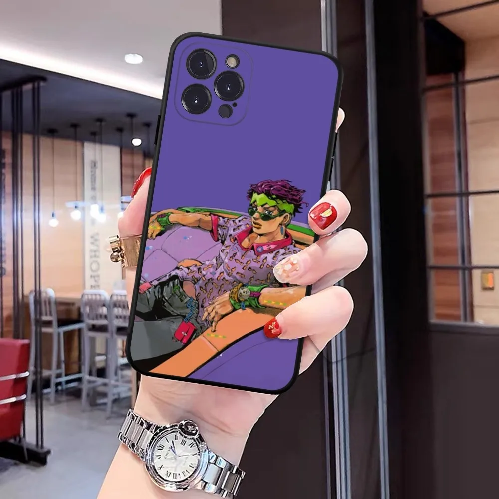 JoJo Anime Custodia per telefono Custodia morbida in silicone per iPhone 15 14 13 12 11 Pro Mini XS MAX 8 7 6 Plus X XS XR Cover