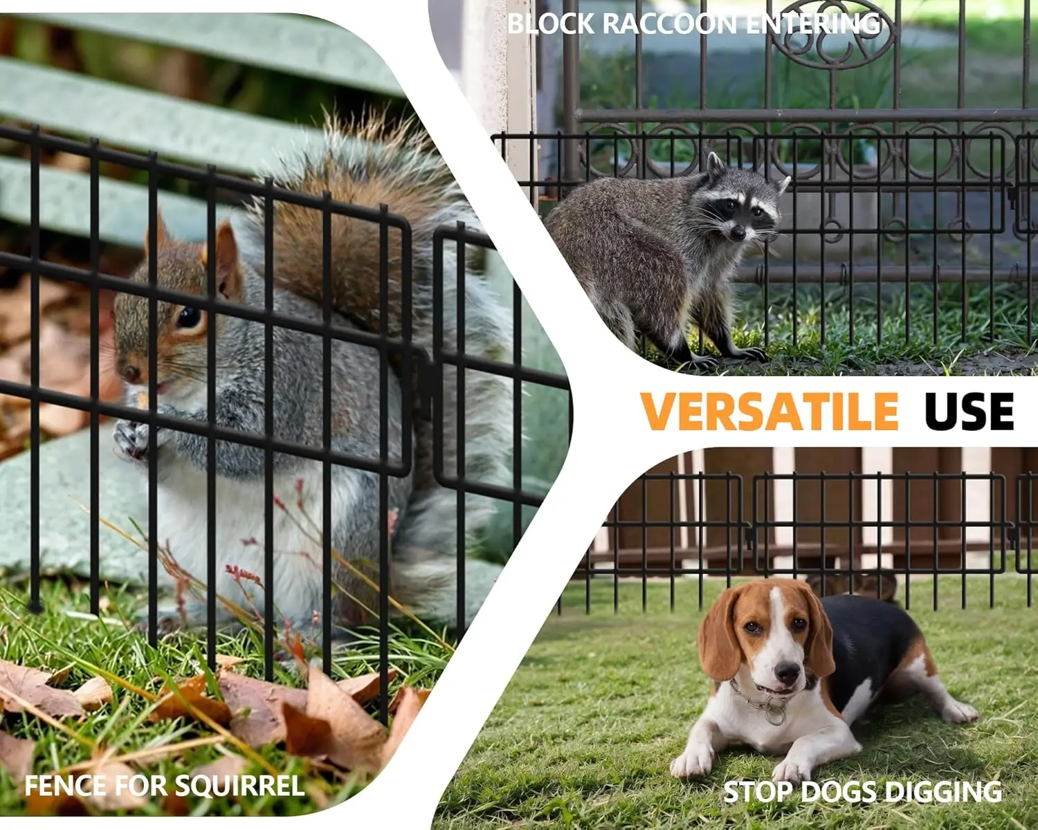 Recinzione barriera per animali senza cifre a 32 pannelli, 32 piedi x 13 pollici, difesa da giardino in metallo per conigli e cani