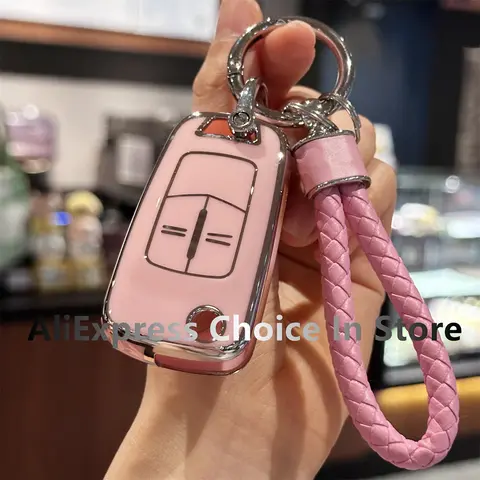 Pokrowiec na pilota samochodowego ze smyczą na klucze do Vauxhall Opel Astra Corsa D Vectra C Zafira - Premium materiał TPU