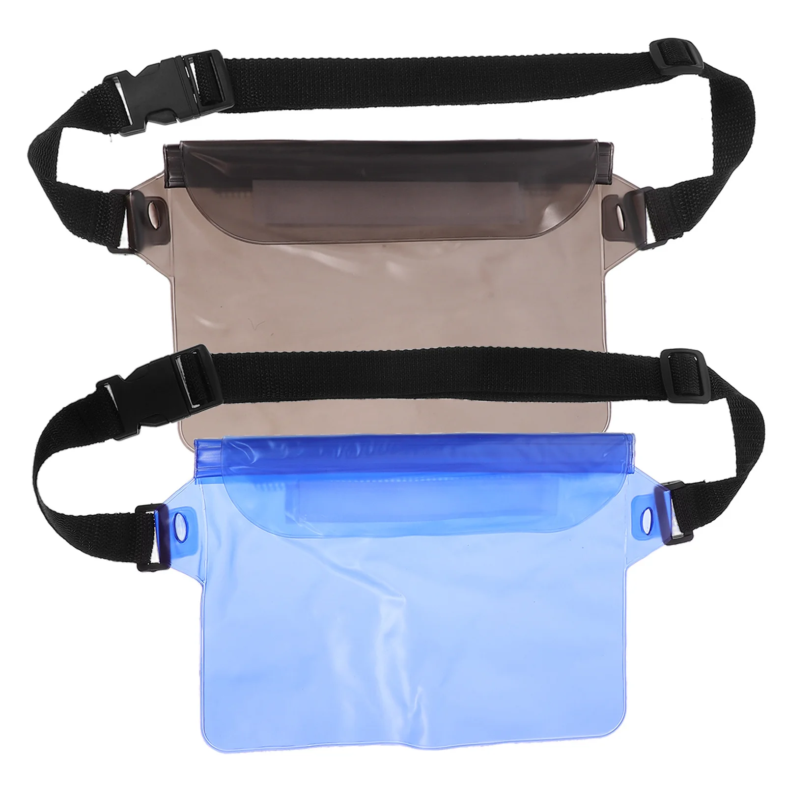

2pcs Waterproof Phone Bag Pvc Waist Pouch Durable Dustproof Lanyard For Camping Boating Swimming Fishing Tubing Beach