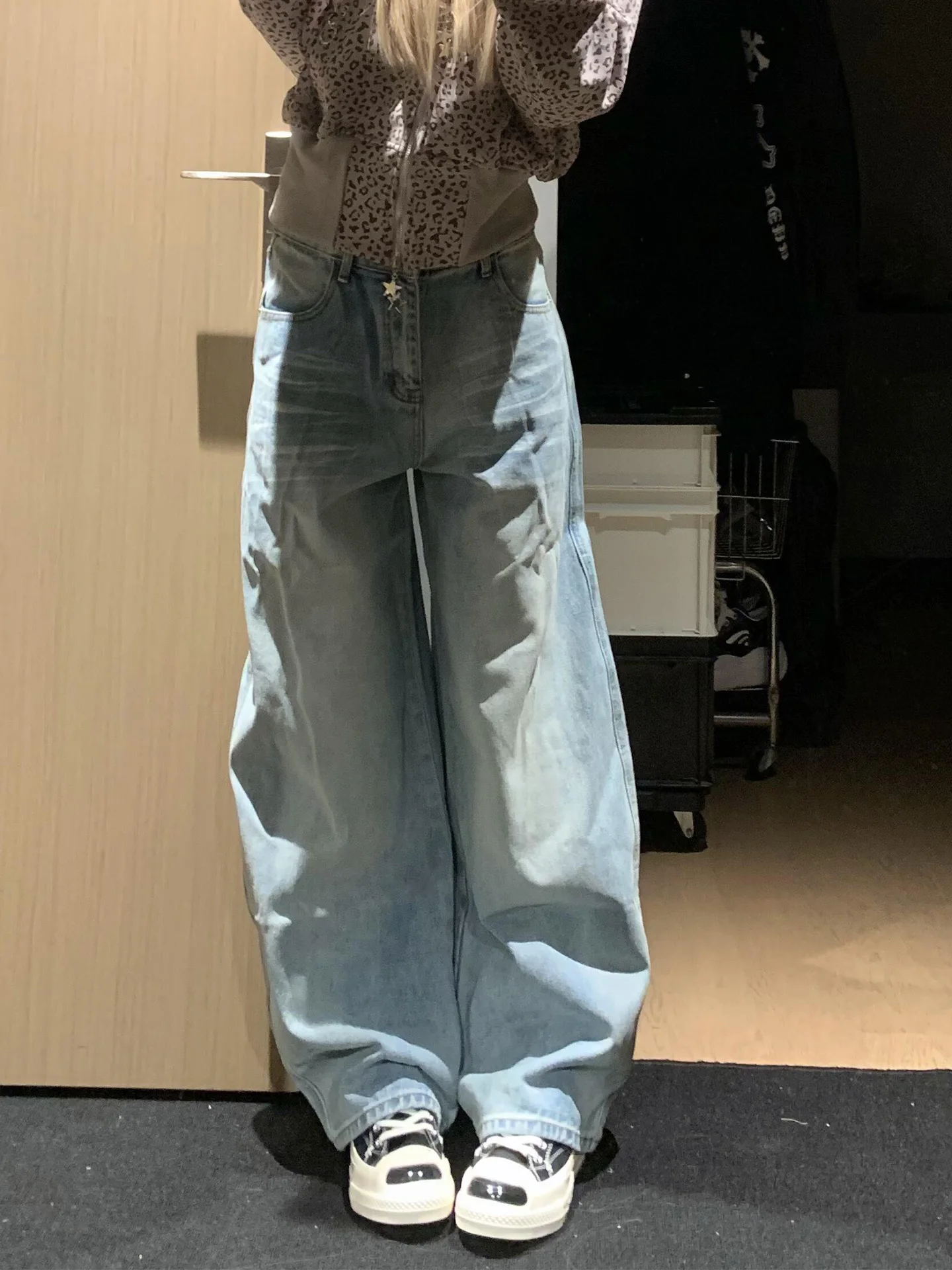 

High Waist Wide Leg Retro Washed Slim Straight Jeans Women's Summer New Loose Fit Denim Pants Tall Size plus Size Jeans