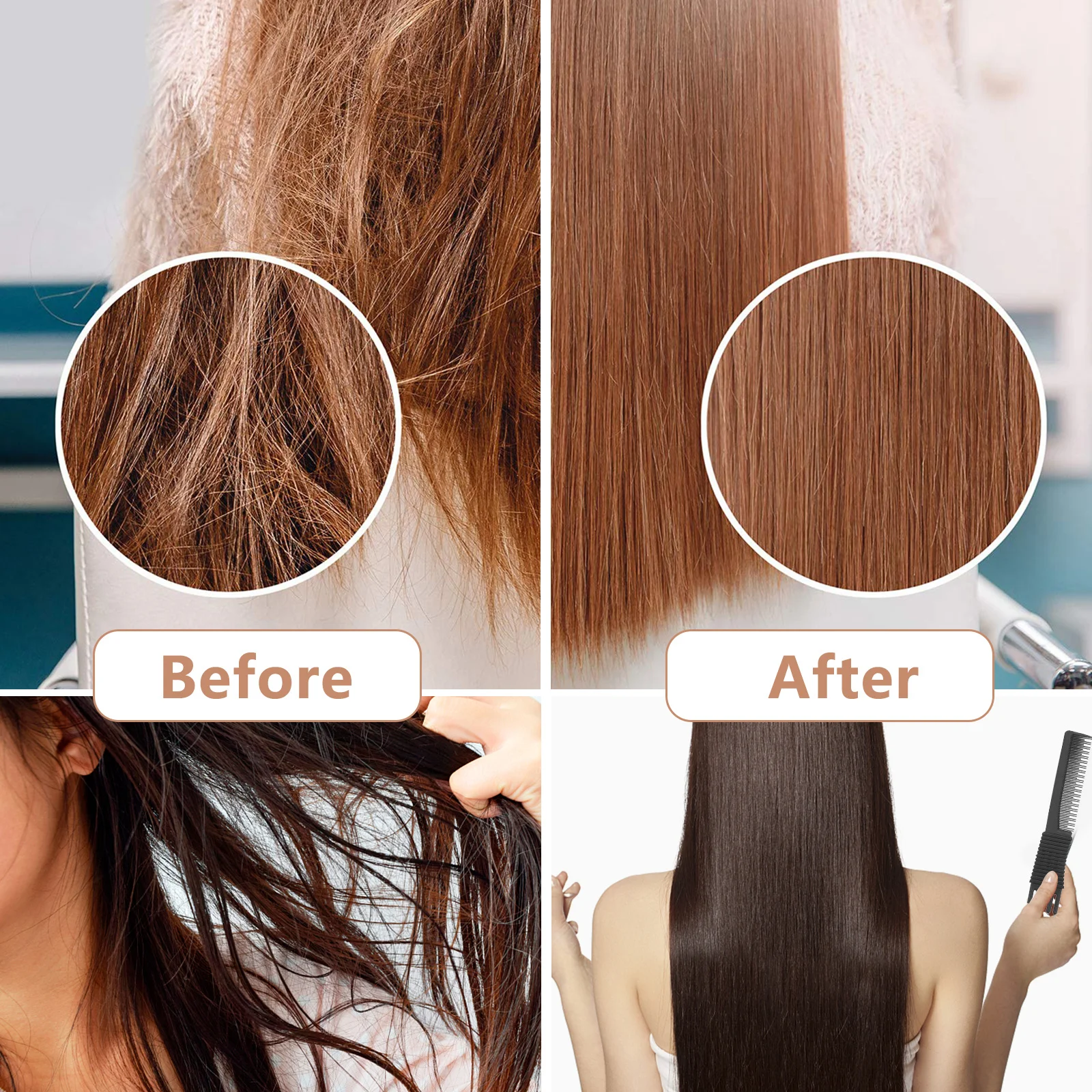 

3Pcs Hair Comb Black Carbon Fiber Anti-Static Rat-Tail Combs Durable Haircut Styling Tools for Home Barbershop