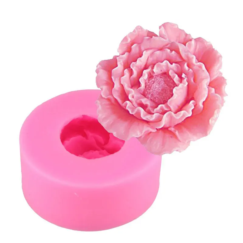 3D Peony Flower Silicone Soap Molds Candle Molds Peonies Clay Mould Silicone Jello Sugar Cake Decorating Chocolate Fondant Mold