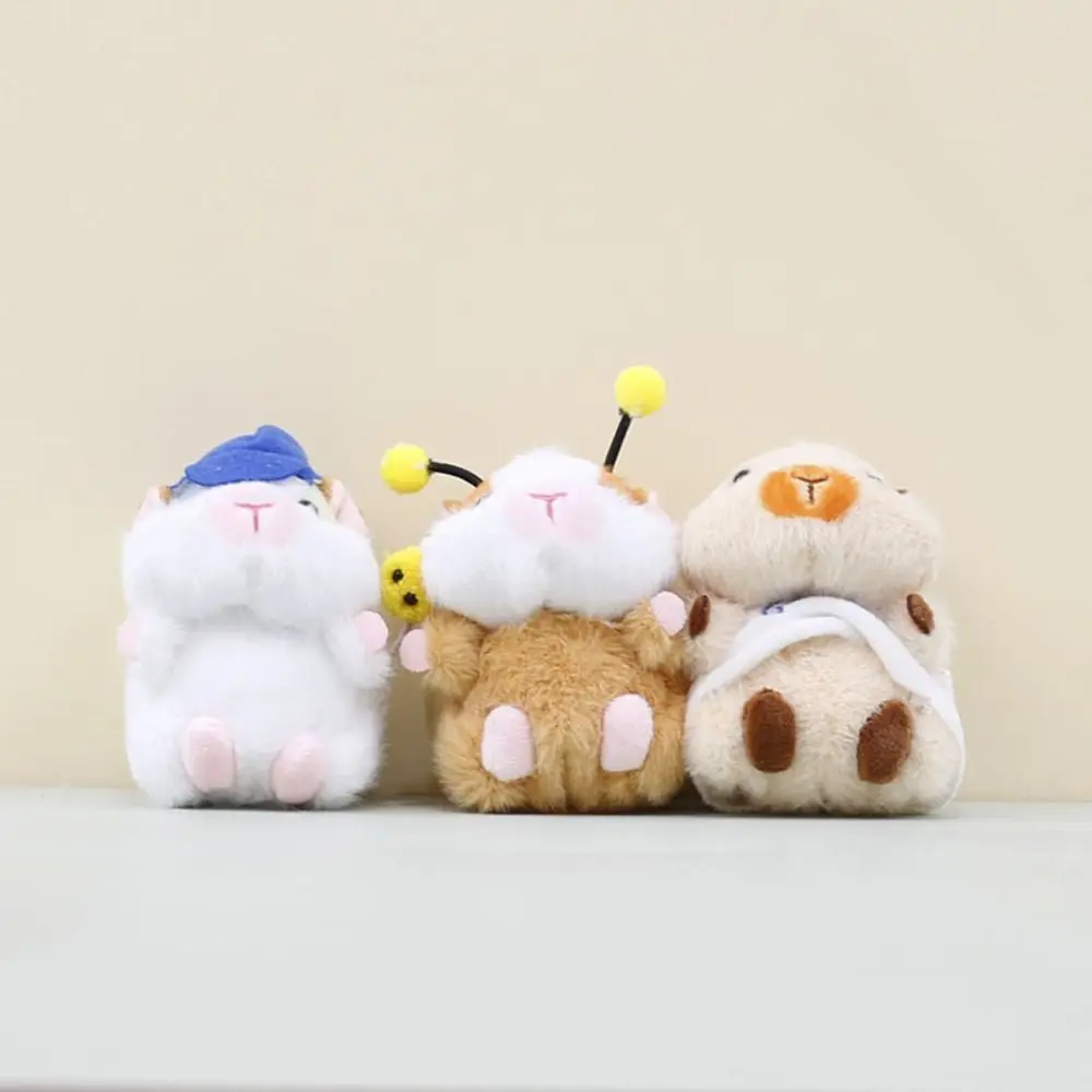

Stuffed Animal Guinea Pig Plush Keychain Bee Hoodie Plush Guinea Pig Keyring Hat Cartoon Hamster Pendant Kids Couple