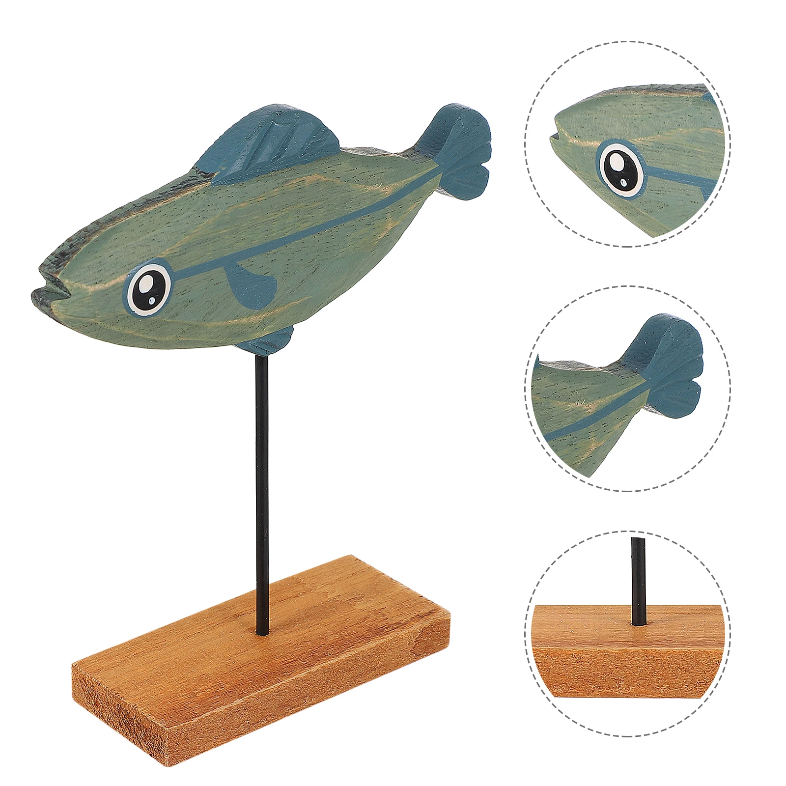 

Decor Wooden Fish Ornaments for Kids Fake Toys Nautical Wall Hanging Child Aquarium Decorations