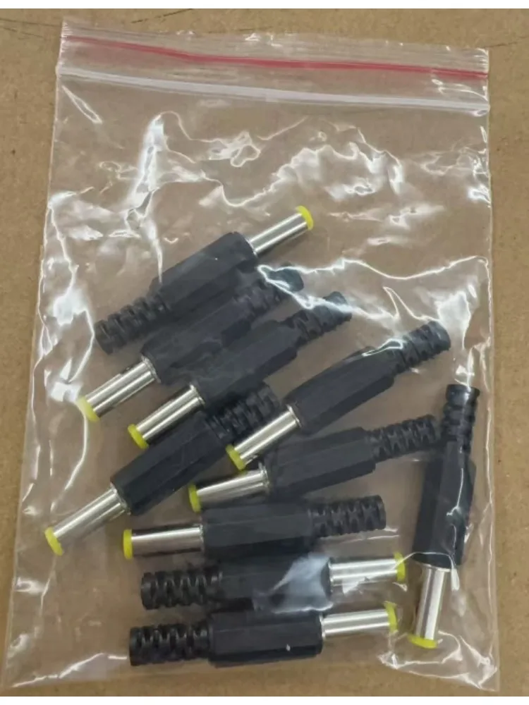 5.5mm x 2.5mm DC Power Plugs Male Barrel Connectors Black 10pcs