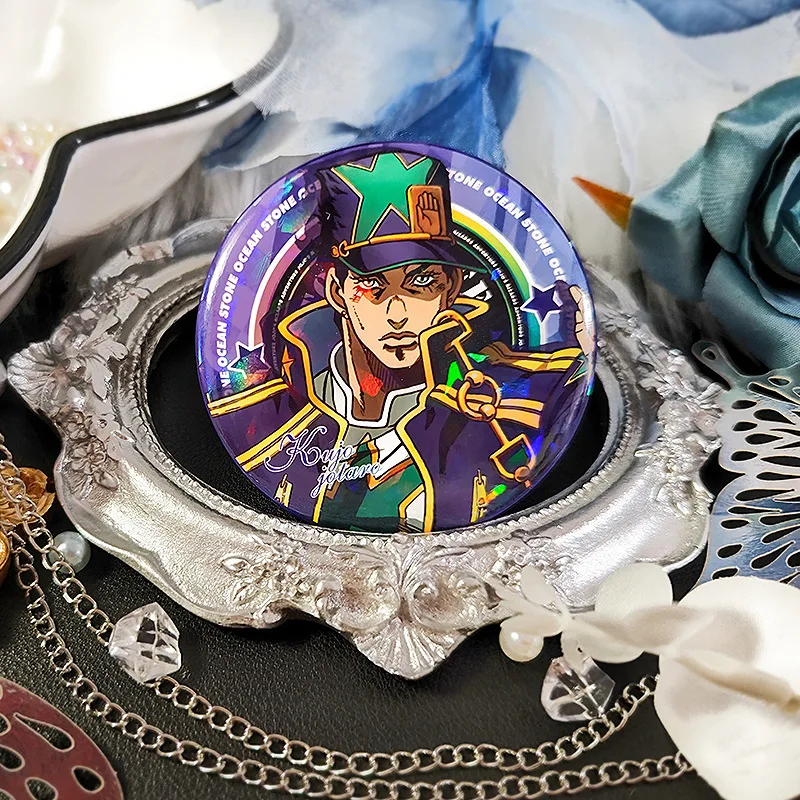 Anime JoJo Jonathan Joestar Kujō Jōtarō Jolyne Cujoh Joe Kid Cosplay Badge Pin SPTE Tinplate Brooch Accessories Prop