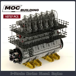 GBC Module 2-Stroke Marine Diesel Engine MOC Building Blocks Motor Machine Technology Bricks DIY Assembly Collection Toys Gifts