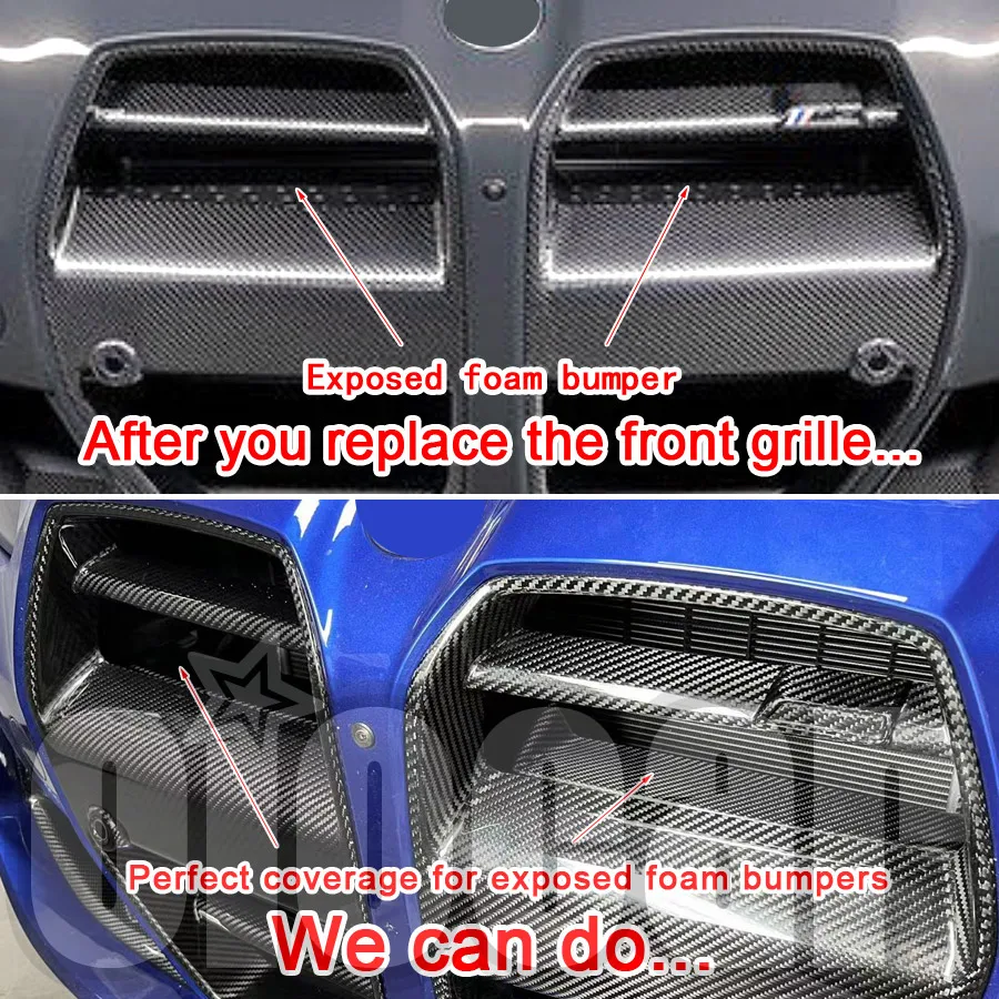 

oiomotors Dry Carbon Perfect coverage with Grille back foam bumper Trims for BMW G80 G81 M3 G82 G83 M4