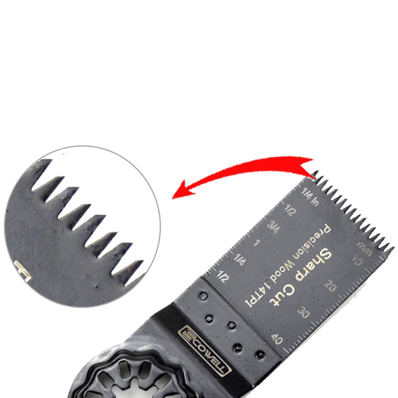 Hoja de herramienta múltiple oscilante de inmersión de 34mm de ancho, dientes japoneses, corte de madera de limpieza rápida, Herramientas Eléctricas Multimaster, 10 paquetes