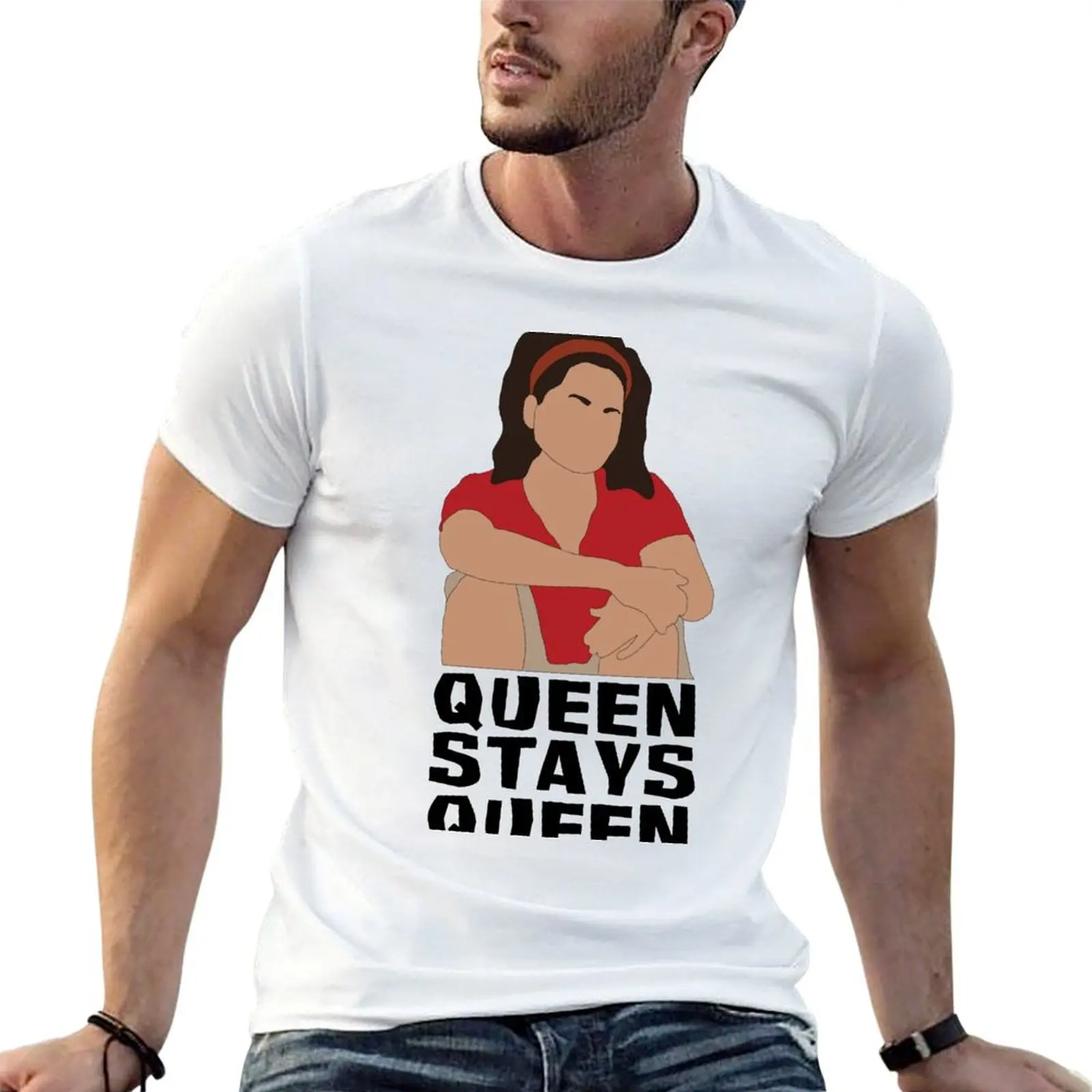 Camiseta Sandra Diaz-Twine Queen Stays Queen, camisetas divertidas para hombre, camisetas ajustadas para hombre, camiseta gráfica divertida