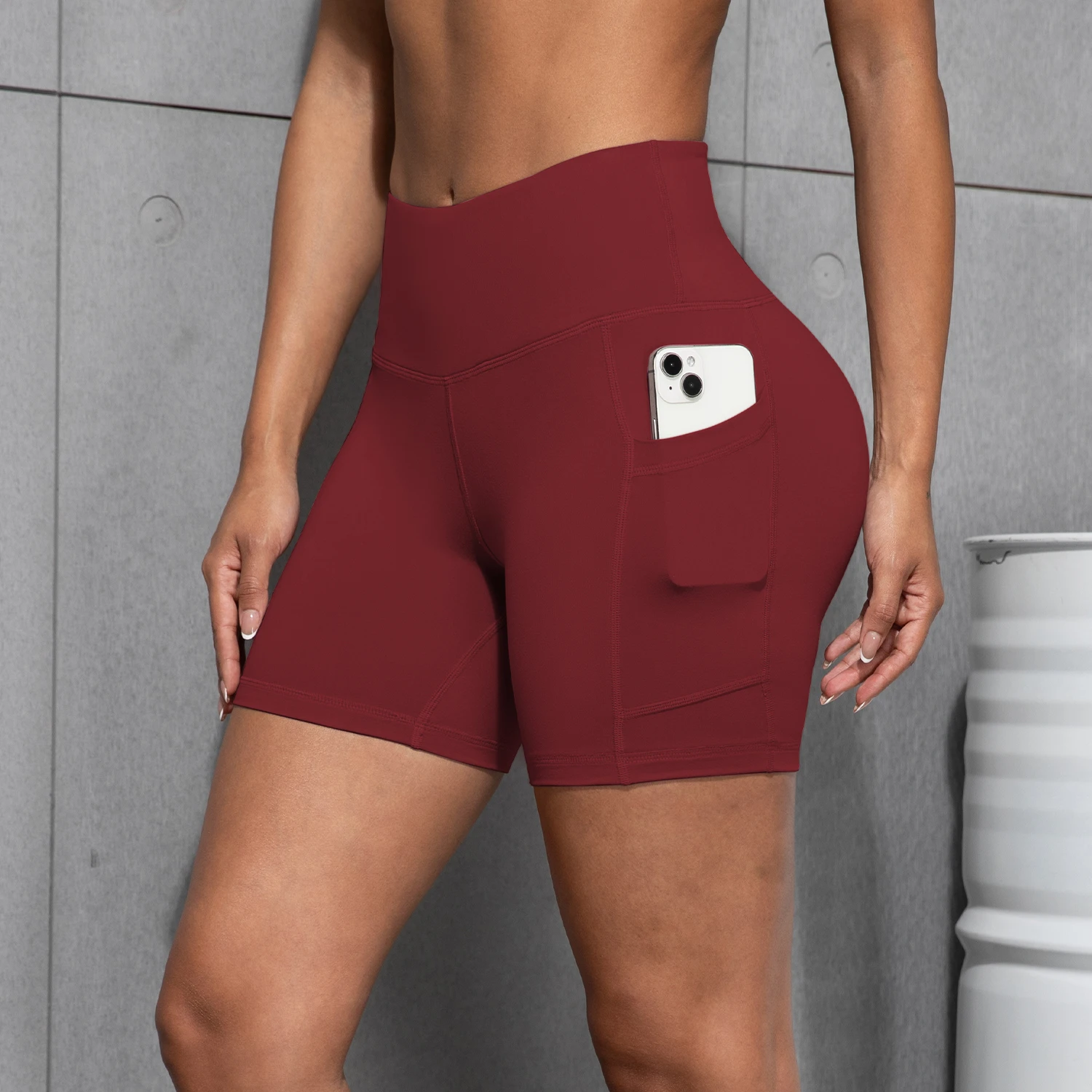 Women Sports Pocket Shorts Leggings Suitable For Running Fitness Cycling Gym leisure High Waist Quick Drying Yoga Shorts image 6