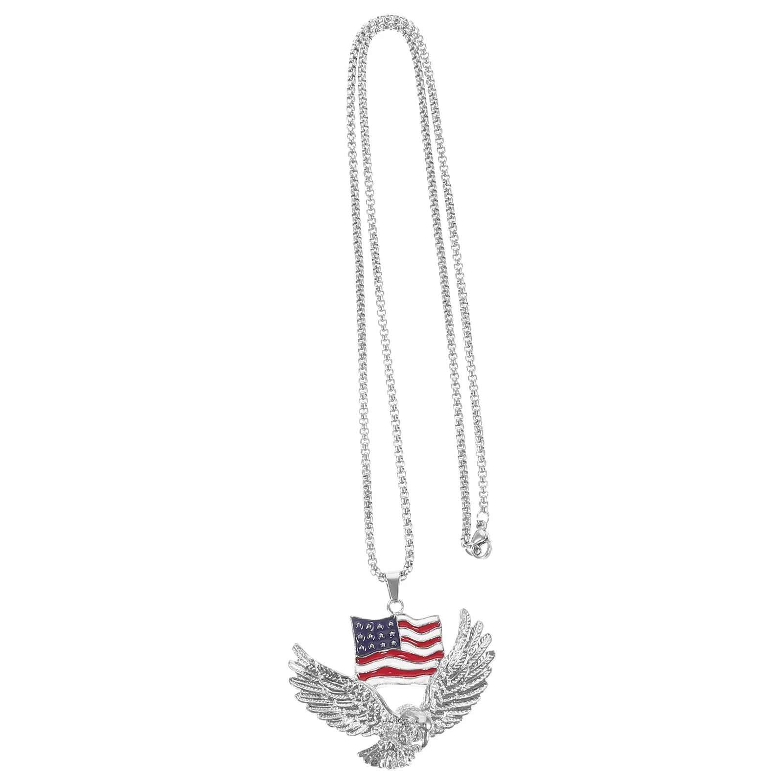 

Eagle Pendant Necklace American Flag Alloy Durable Mens Jewelry Vintage Charm for Daily Casual Formal Gift Eagle Necklace