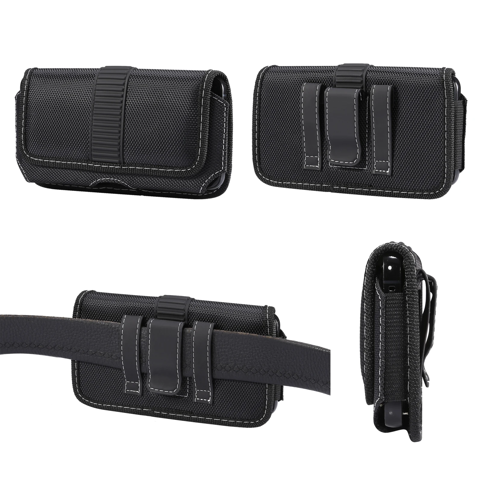 Universal Nylon Mobile Phone Belt Clip Case Waist Bag For iPhone 15 14 13 12 Pro Max Samsung S24 Huawei Xiaomi Men Holster Pouch