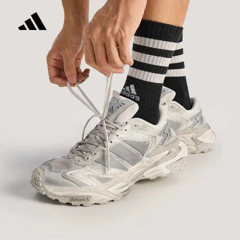 Adidas Sport Lifestyle Casual Shoes KJ4569 Retro Silver White Comfortable Athletic Trainers
