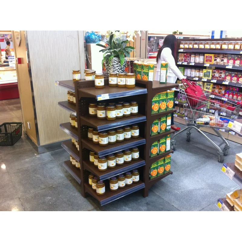 custom.Fashion Supermarket Equipments Metal Display Rack Durable Exhibition Stand Display Booth Retail Display Counter Steel Cus