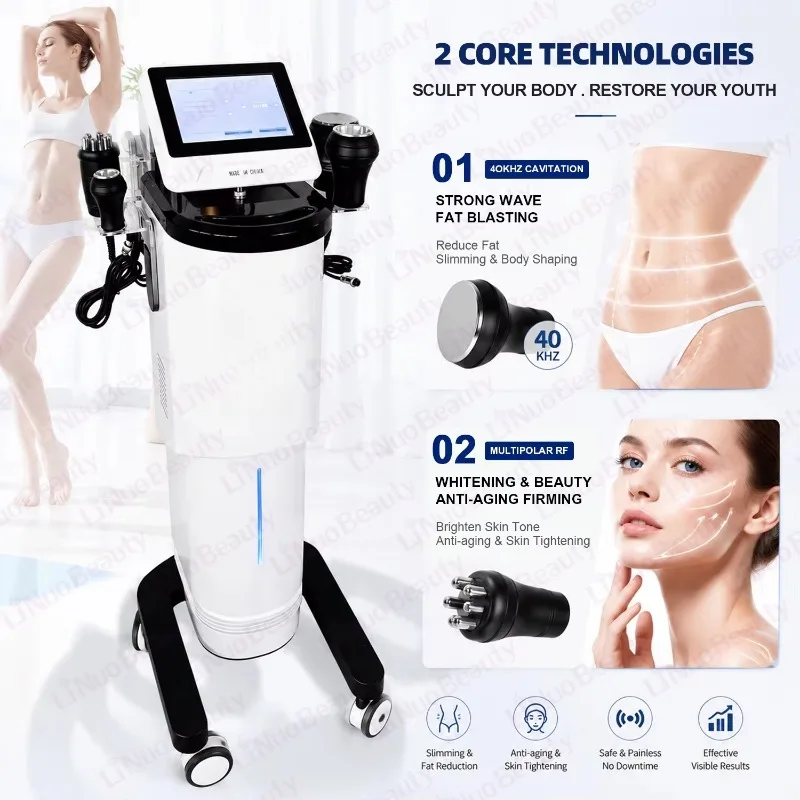 New Professional 40K Cavitation Vacuum RF Body Beauty Machine Non‑Invasive System For Body Contouring Skin Firming