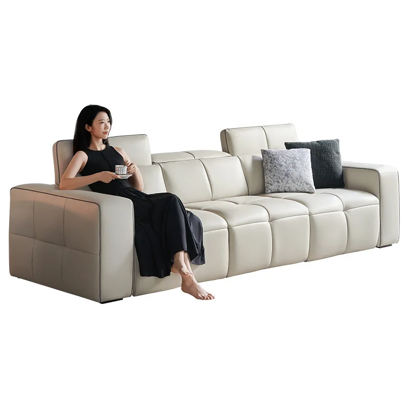 أريكة سرير جلدية كهربائية للأثاث، مقعد عرض متعدد الوظائف للفيلم والتلفزيون