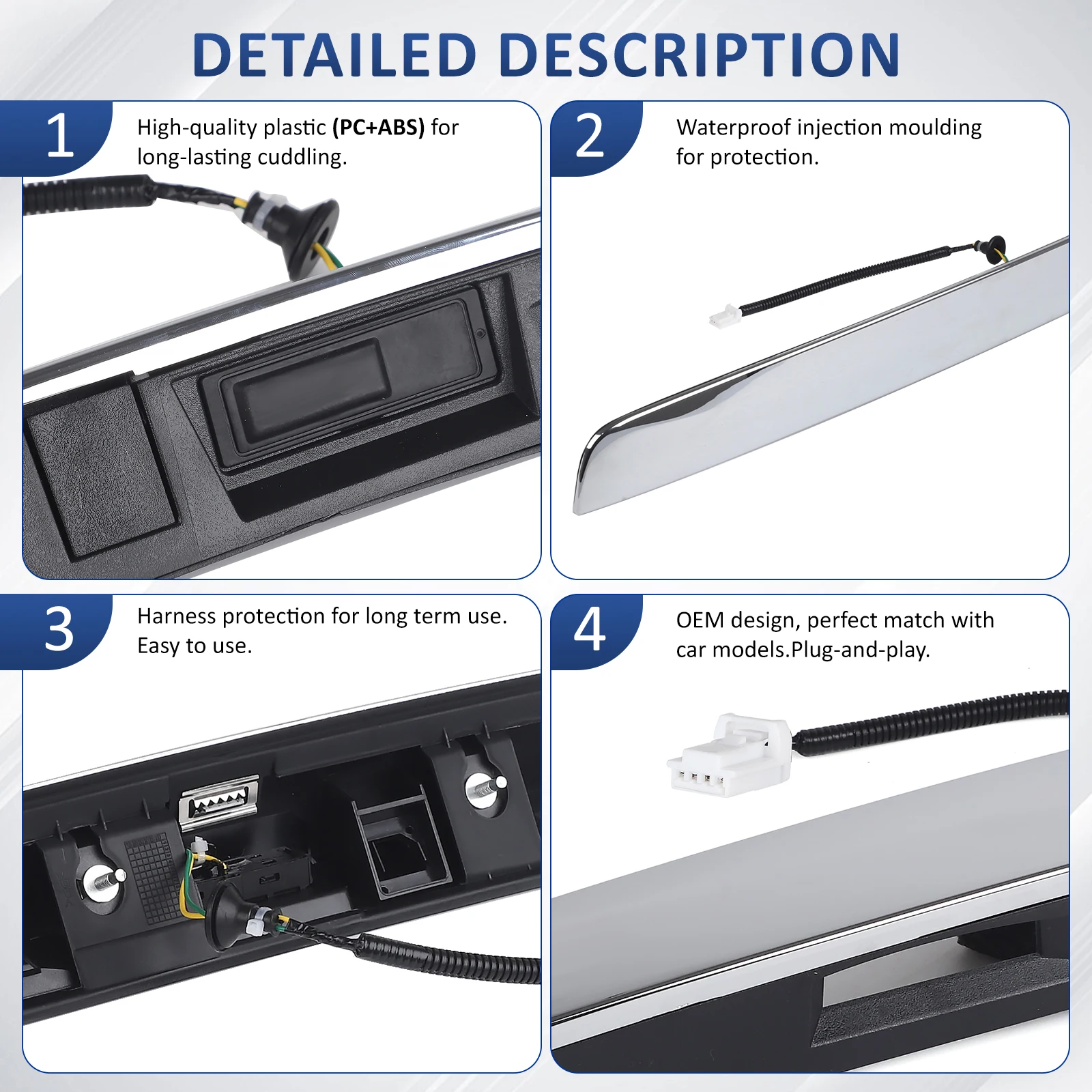 OEM 90810-9PG0A 908103KA0A Car Rear Trunk Switch Tailgate Door Chrome Liftgate Handle For Nissan Pathfinder 2013 2014 2015-2019 5