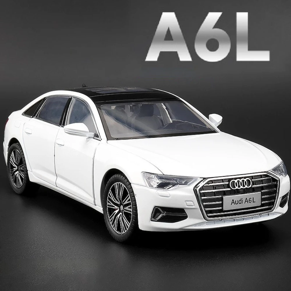 Modèle de voiture de sport A6L A8, échelle 1:24, jouet de haute Simulation en métal moulé sous pression, modèles lumineux, Collection d'ornements cadeaux à retirer
