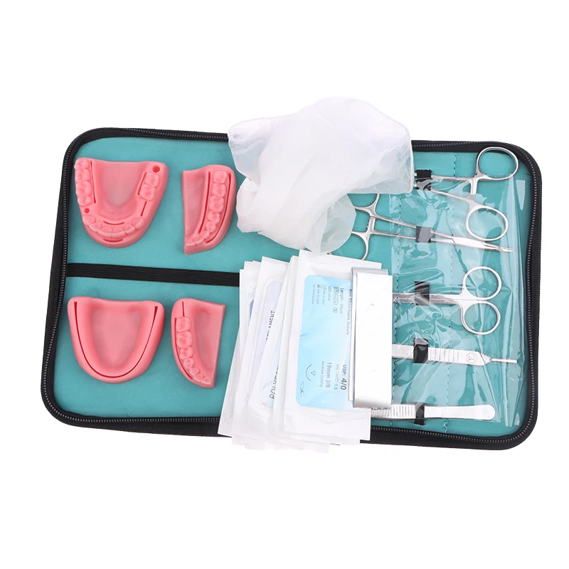 Dental Surgical Suture Training Kit Suture Practice Model Training Pad Scissors Tool Teaching Equipment Skin Operate Kit