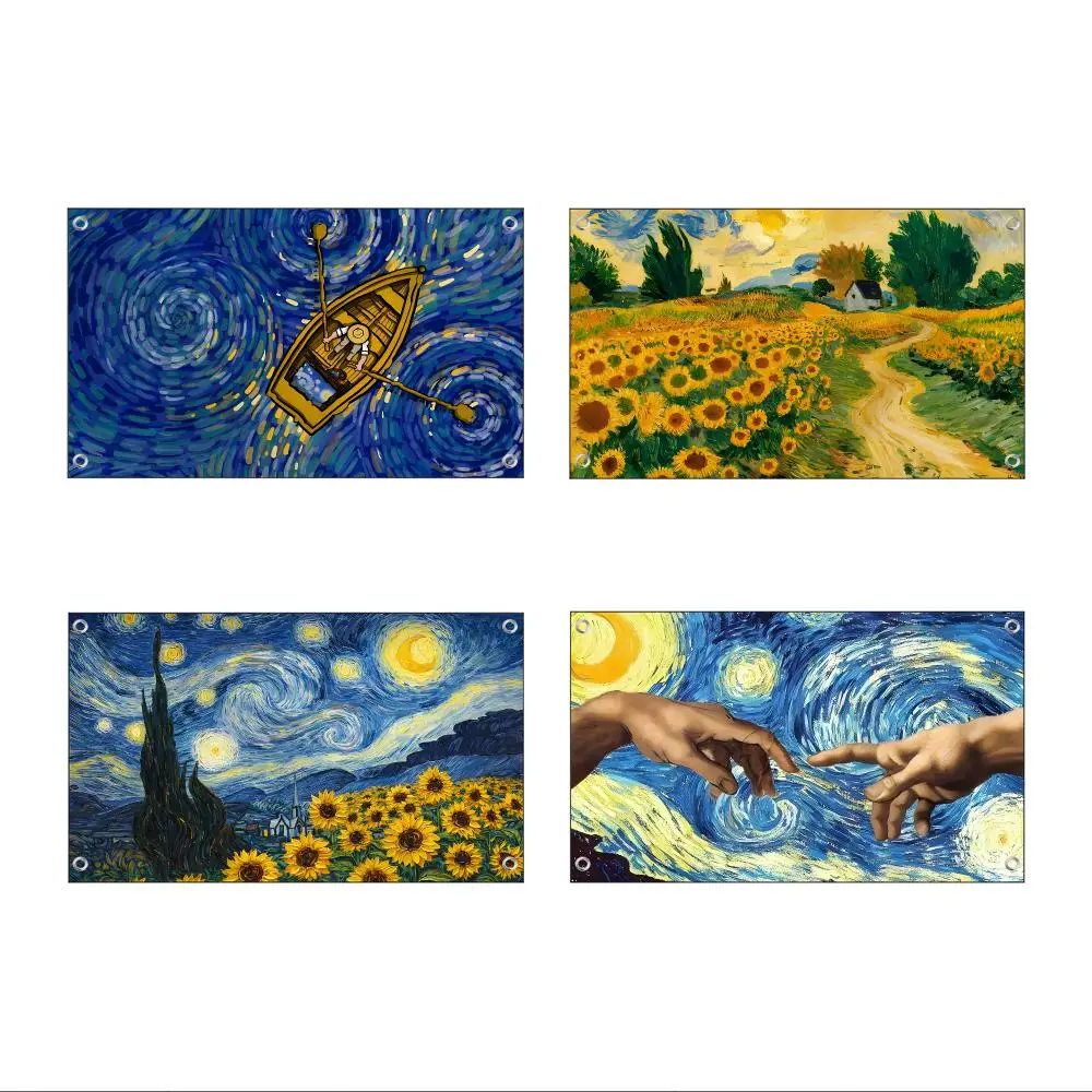 Van G-Gogh Art Flags Flags Custom Camping Outdoor Garden Room Bedroom Decor Party Backdrops Wall Art Family Gifts