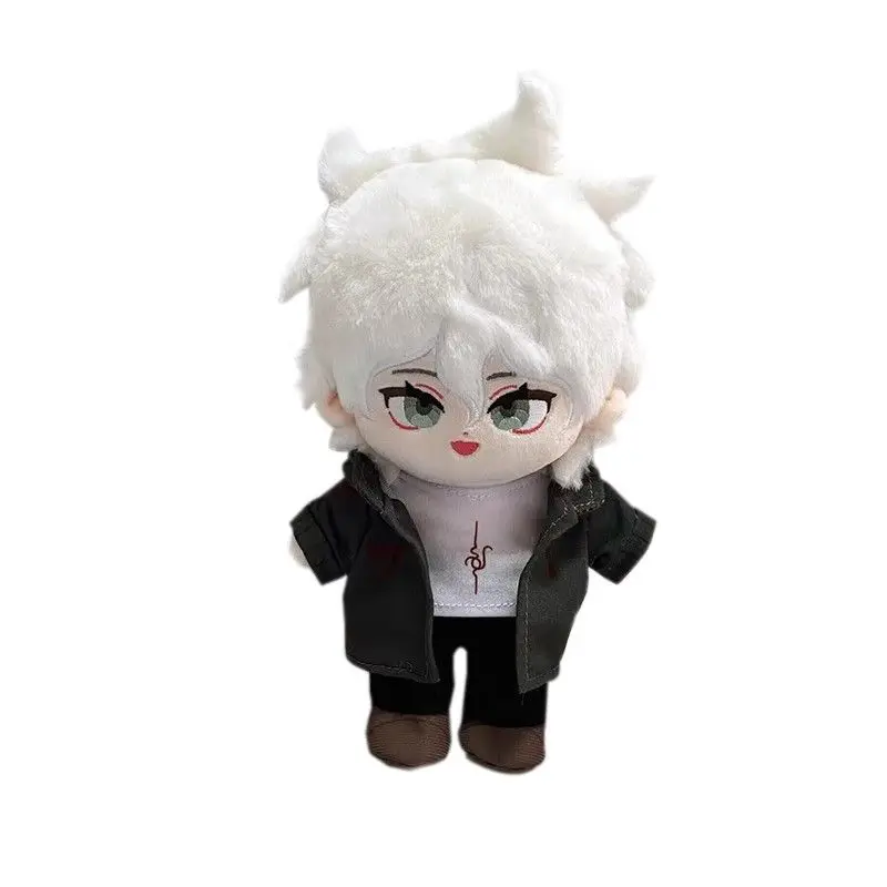 Nagito Komaeda 20cm Lalka Bawełniana do Przebierania z Ubraniami COS Anime Danganronpa Pluszowa Maskotka Uroczy Prezent Urodzinowy DIY dla Dzieci
