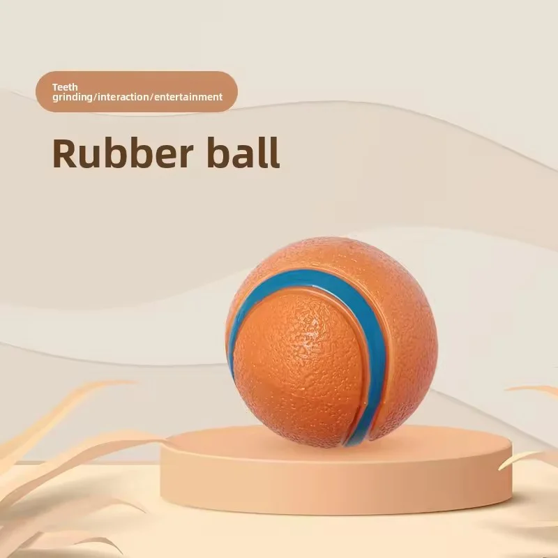 Quietschender Spielzeugball für Hunde, elastischer Gummiball, bissfest, interaktives Trainingsspielzeug, Zahnreinigung, Kauspielzeug für kleine, mittelgroße und große Hunde – Detail 2
