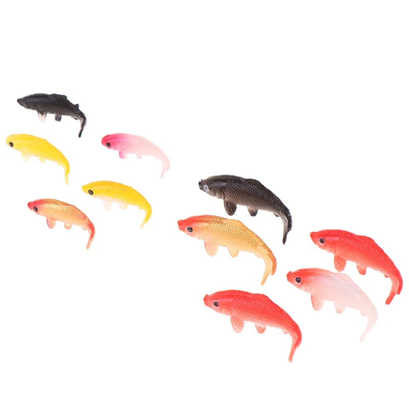 5pcs Kawaii Simulation Animals Model Model fish Miniature  For Kids Toys DIY Decorative Goldfish Figurines Home Decor
