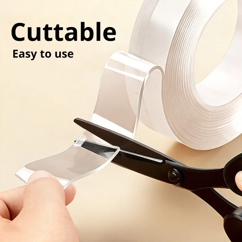 Clear Magic Nano Double Sided Tape, Ultra High Tack No Residue Sticker, Heavy Duty All-Round Wall Mount Adhesive Tape for Daily