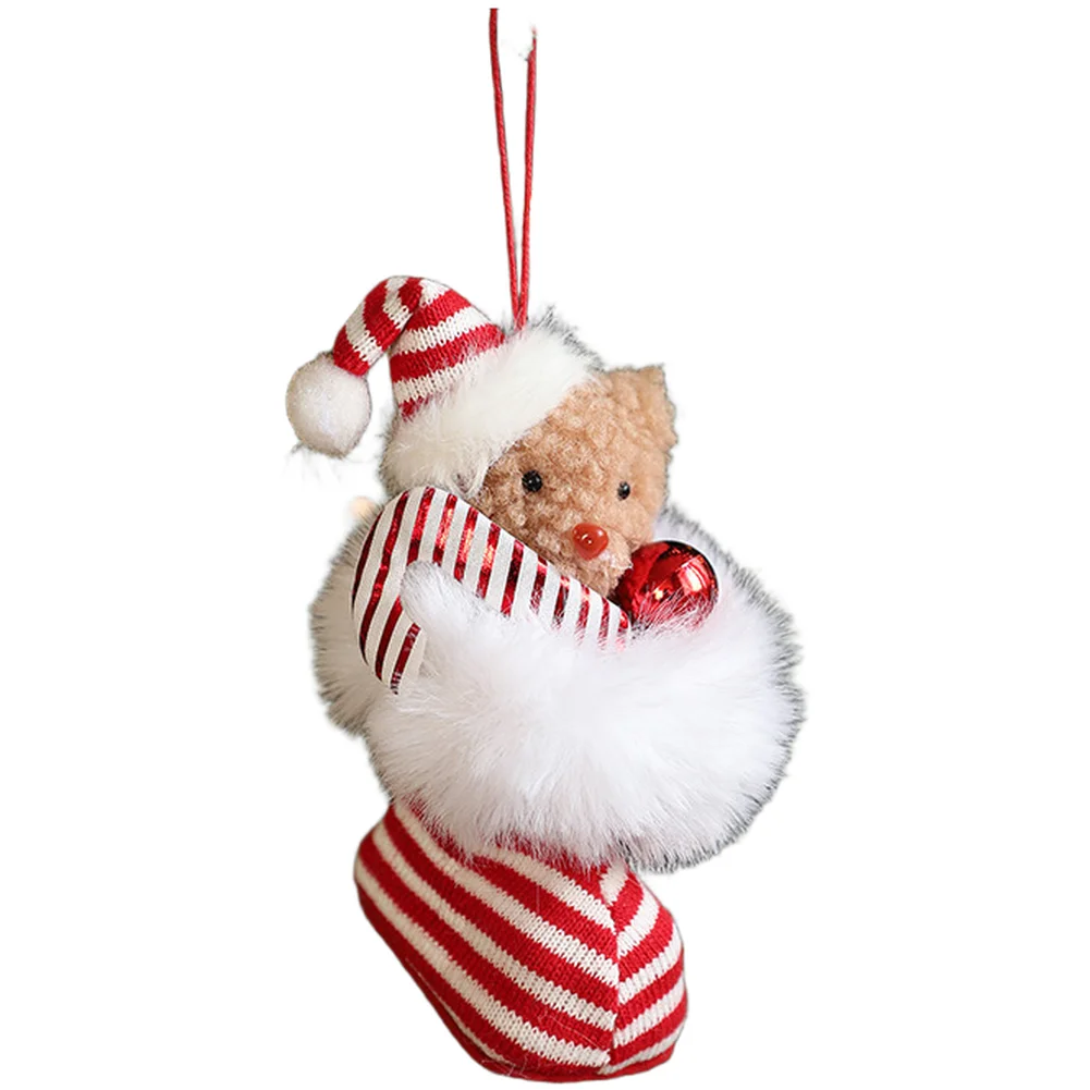 เครื่องประดับตุ๊กตาหมีแขวนออกแบบมาสำหรับต้นคริสต์มาส นุ่มและมีน้ำหนักเบาสำหรับการตกแต่งตามฤดูกาลในบ้านหรือที่ทำงาน