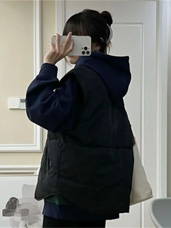 Gilet en duvet de coton pour femme, ample, surdimensionné, nouvelle collection automne/hiver 2025