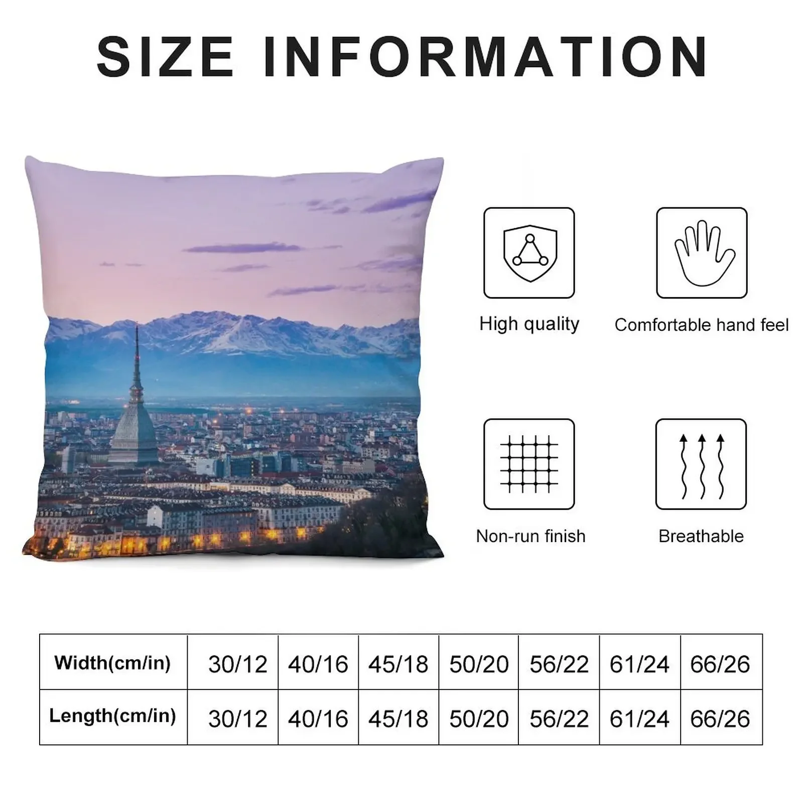 Turin (Torino), twilight panorama Throw Pillow Throw Pillow christmas cushions covers pillow