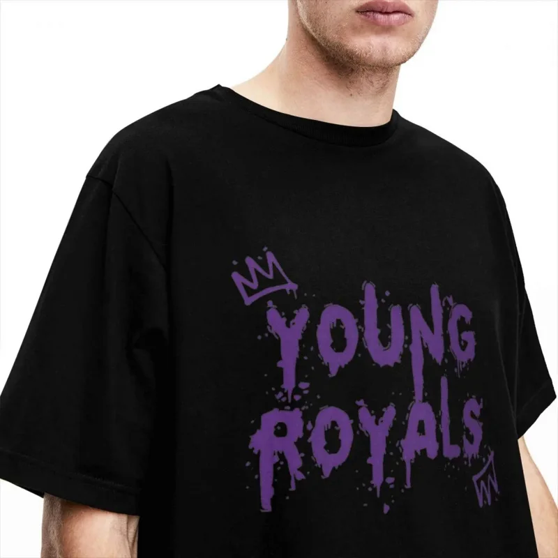 Men's Young Royals Graffiti Logo T-Shirts Tv Show Cotton Clothes Summer Vintage T Shirt Round Neck Harajuku Casual Tee Shirt