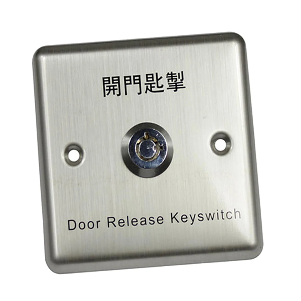 Access Control Door Release Keyswitch Stainless Steel Exit Button with Keys for Building Entry