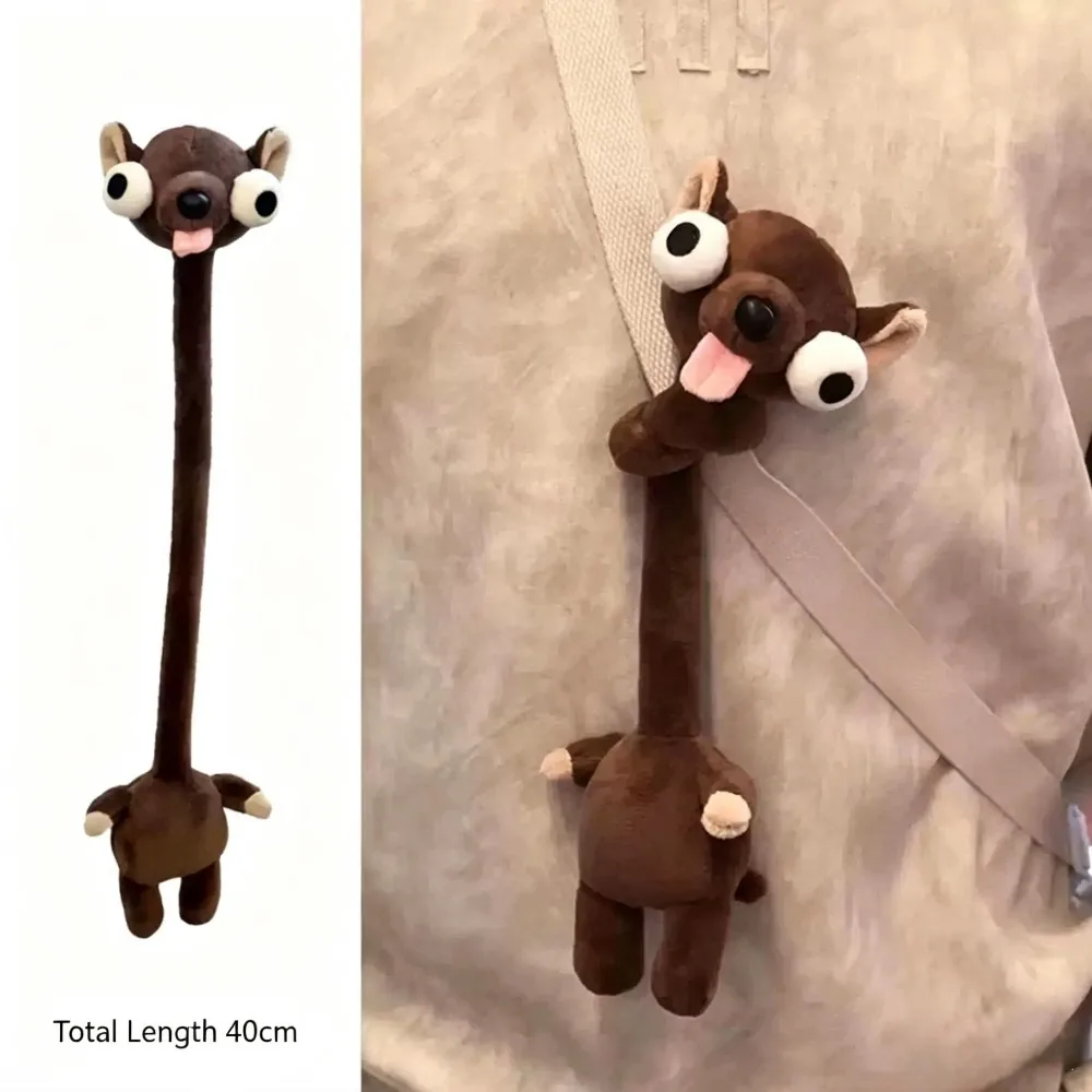 Trending Funny Long‑Neck Chihuahua Plush Pendant, Soft Companion Stuffed Doll, Cute Bag Charm Keychain Ornament