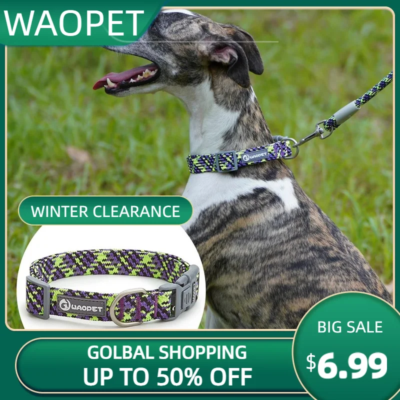 Adjustable Puppy Dogs Collar Medium Large For Dog Choker Ring Durable Reflective Nylon Pet Cat Collar Breathable Bulldog Harness