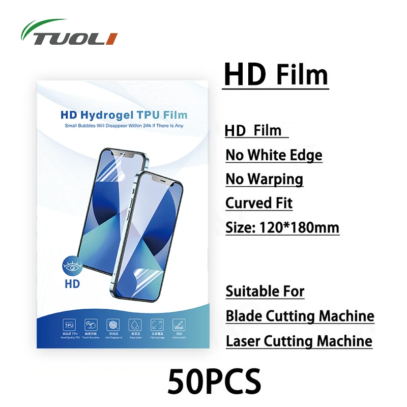 

TUOLI HD 50PcsCellphone Screen Protector Membrane FlexibleTPU Hydrogel Sheet Camera Watch Protective Film Cutter Plotter Machine